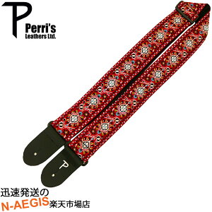 Perri's/ペリーズ ギターストラップ TWS-7032 ジャガード織り 2" RED FLORAL JACQUARD GUITAR STRAP【P2】