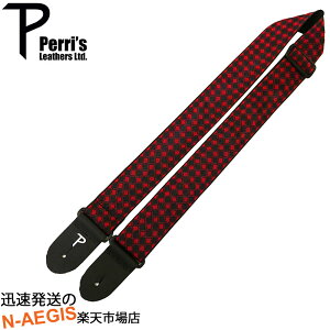 Perri's/y[Y M^[Xgbv TWS-7064 WK[hD 2" BLK/RD DIAMOND JACQUARD GUITAR STRAPyP2z