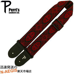Perri's/ペリーズ ギターストラップ TWS-7071 ジャガード織り 2" BLK/RED CROSS JACQUARD GUITAR STRAP【P2】