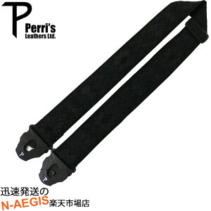 Perri's/ペリーズ ロック機能付きギターストラップ TWSPL-6814 ジャガード織り 2" BLACK DIAMOND JACQUARD GUITAR STRAP WITH LOCK END - BLACK【P2】