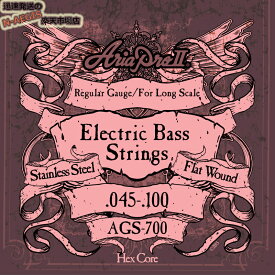 AriaProII ベース弦セット AGS-700 アリアプロ2 Flat Wound, Long Scale 45-100