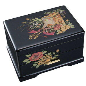 会津塗宝石箱オルゴール 御所車 荒城の月 ニデックインスツルメンツ オルゴール