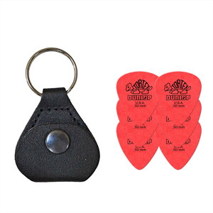 【ピックケース+ピック6枚セット】Perri's ピックケース BLACK PICKKEY-232 + Jim Dunlop Tortex 418B 0.5mm 6枚
