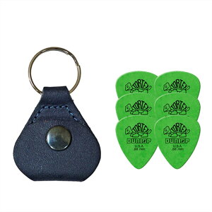 【ピックケース+ピック6枚セット】Perri's ピックケース BLUE PICKKEY-6672 + Jim Dunlop Tortex 418B 0.88mm 6枚