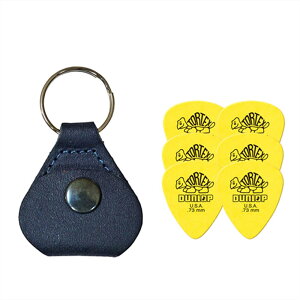 【ピックケース+ピック6枚セット】Perri's ピックケース BLUE PICKKEY-6672 + Jim Dunlop Tortex 418B 0.73mm 6枚
