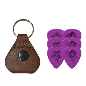 【ピックケース+ピック6枚セット】Perri's ピックケース TAN PICKKEY-6675 + Jim Dunlop Tortex 418B 1.14mm 6枚