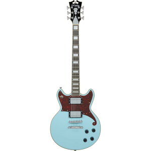 D'Angelico �M�^�[ Premier Brighton Sky Blue Top, Natural Mahogany Back and Side