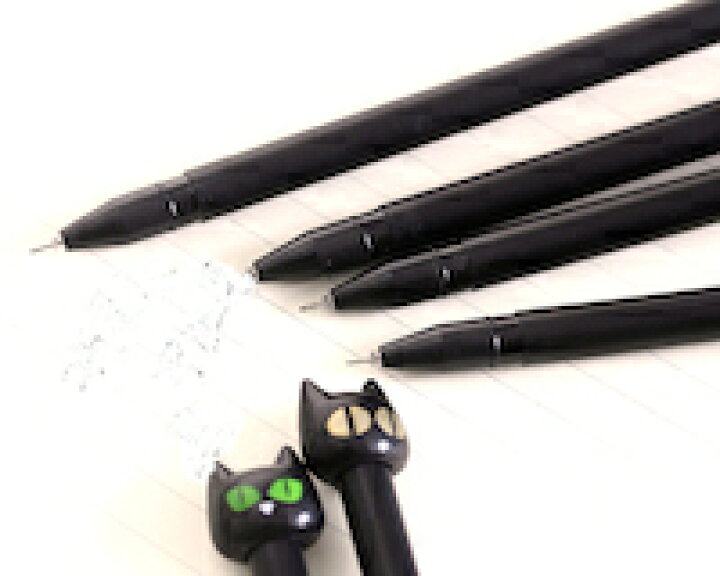 楽天市場】DCMR ボールペン 【 4本 】黒 猫トイ ボールペン ねこ  