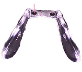 DCMR メガネコンタクト 八の字 U字 鼻あて 特殊 部品 R-428 ネジ穴 2個（ネジ穴間隔5mm程度） 1点