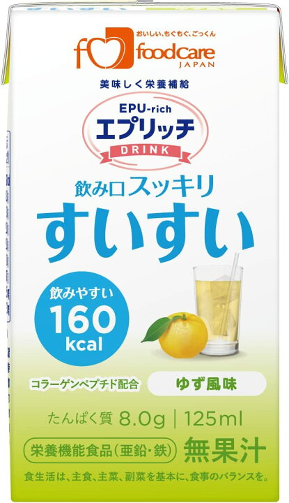 楽天市場】フードケア エプリッチドリンク すいすい ゆず風味 125ml×24 