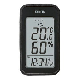 タニタ【TANITA】デジタル温湿度計 時計・カレンダー TT-572BK（ブラック）★【置き掛け両用・マグネット付】
