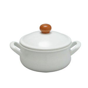 POCHKA(ポーチカ) キャセロール 15cm ガス火・IH対応 両手鍋 PO-15W 野田琺瑯【日本製】【キッチン】