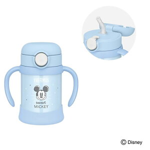 まほうびんのベビーストローマグ パステルブルー 0.25L ミッキー ディズニー ベビー用品 FJT-250DS-P-B サーモス【THERMOS】【スペアストローセット付き】