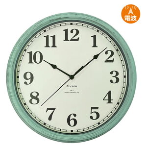 インテリア掛時計 電波クロック グリーン アナログ HIC-011RC-GN 保土ヶ谷電子販売【夜間秒針停止機能】【単3乾電池x1本】