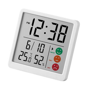 MAG 時計付デジタル温度湿度計 ニコピタ ホワイト TH-112-WH-Z ノア精密【3種のアイコンで環境表示】【CR2032コイン形電池1個使用】背面スタンド・マグネット付き