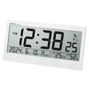 MAG デジタル電波置掛兼用時計 ビジョン ホワイト W-809-WH-Z ノア精密【クロック】【単3アルカリ乾電池4本】ビッグサイズ
