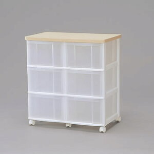 アイリスオーヤマ【完成品・組立不要】ウッドトップチェスト CCW-626 ホワイト/ナチュラル★【CCW626】