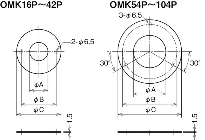 楽天市場】ネグロス電工 OMK36P 【1枚単位】 電線管用貫通穴化粧カバー 