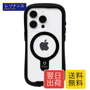 iFace Reflection Magnetic iPhone 15 Pro �P�[�X MagSafe�Ή� �N���A �����K���X �u���b�N 1�� Hamee(�n�~�B)