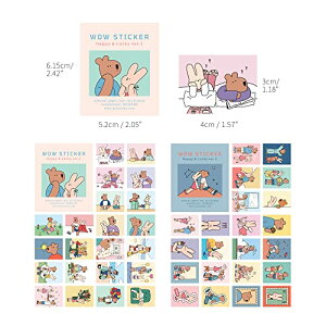 ���m���C�N ���E �X�e�b�J�[ �n�b�s�[�A���h���b�L�[ Ver.1 + Ver.2 Wow Sticker Set - �����_�C�A���[�f�R�A�~�j�X�e�B�b�J�[�A�X�e�b�J�[�Z�b�g