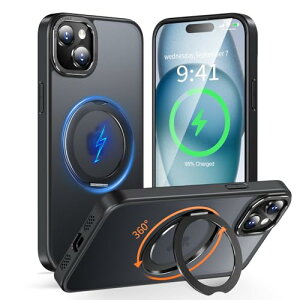KWATUNG iphone 15 plus �P�[�X magsafe�Ή� ���C�����X�[�d iphone15plus �P�[�X �X�}�z �����h�~ ��phone15plus �P�[�X magsafe �����O 360°��]�X�^���h �c�����Ή� �A�C�z��15�v���X�P�[�X �}�O�l�b�g���� �A