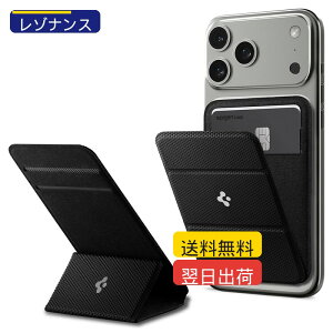 [Spigen] MagSafe�Ή� �J�[�h�P�[�X �X�^���h�@�\ �X���� �}�O�l�b�g���� �w�� �E�H���b�g iPhone 17e/17/16/15/14/13/12�V���[�Y Pixel 10a �}�O�l