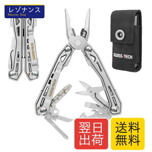 SWISS+TECH ���@�\�y���` �A�E�g�h�A�}���`�c�[�� 16-in-1 �}���`�v���C���[ �T�o�C�o���c�[�� ���b�N�@�\���� �J�b�^�[ �𔲂� ���X�� �ʐ؂� �h���C�o�[ �h�Зp �A�E�g�h�A DIY �o�R �L�����v �C