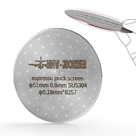 [マラソン期間中ポイント5倍]MHW-3BOMBER 51mm エスプレッソ フィルター 厚さ0.8mmろ過精細 再利用可能 ポルタフィルターバスケット用 二重-エスプレッソパックスクリーン304ステンレス FG5580S