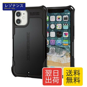 �G���R�� iPhone 12 mini �P�[�X Qi�[�d�Ή� �n�C�u���b�h ZEROSHOCK �ϏՌ� �X�^���_�[�h �u���b�N PM-A20AZEROBK
