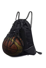 [マラソン期間中ポイント5倍]YFFSFDC バスケットボールバッグ バスケ リュック サッカーボールバッグ ボールケース 軽量 便利 多機能 大容量 スポーツバッグ (ブラック)