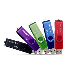 [マラソン期間中ポイント5倍]USBメモリ 32GB 5個セット USBメモリー32ギガ USB2.0 メモリースティック USB 32GB データ送信 バックアップ (赤、青、緑、紫、黒)