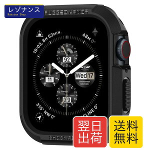 Spigen Apple Watch �P�[�X 45mm 44mm�yApple Watch SE3/9/8/7/SE2/SE/6/5/4 �Ή��z���� �Ռ��z�� ���h�~ �ϏՌ� �ی�J�o�[ �A�b�v���E�H�b�`�P�[�X ���M�b�h�E�A�[�}�[ 062CS24469 (�}�b�g�E�u���b�N)