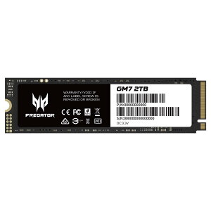 Predator SSD 2TB PCIe Gen4x4 NVMe1.4 M.2 2280 �V�^PS5 / PS5����m�F�ς� R:7200MB/s W:6300MB/s 3D NAND TLC GM7-2TB