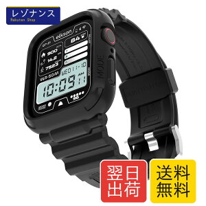 elkson �A�b�v���E�H�b�` �o���h Apple Watch 45mm 44mm �o���p�[�P�[�X�t�� ���ȃ����Y�o���h Apple Watch SE2 iWatch Series 9 8 7 6 5 4�p, Quattro Pro Series �X�|�[�c�~���^���[�ی�P�[�X �v���e�N�^�[ �����h