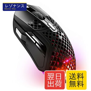 SteelSeries �Q�[�~���O�}�E�X ���� ���C�����X Aerox 5 Wireless ���y�� 9�{�^�� �������� �h�H�h�o IP54�K�i �}���[�d �����Ԏg�p�\ TRUEMOVE AIR�Z���T�[���� 62406 �u���b�N