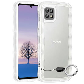 AQUOS sense6 sense6s ケース クリア ウェーブ SH-54B SHG05 SH-RM19 SH-M19 SHG07 TPU波状のバンパー 透明 スマホケース かわいい うねうね アクオス センス6 ウェーブ デザイン 可愛い 韓国 女性用 薄型 人気 おしゃれ 耐衝撃 ストラップホール付き(クリア)