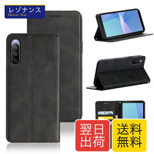 Xperia 10 III / 10 III Lite �蒠�^�P�[�X PU���U�[ �J�[�h���[ �ϏՌ� �X�^���h�@�\�t��