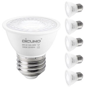 LED�d�� E26���� �X�|�b�g���C�g �����F 6W 60W�`���� 5000K 660lm �L�p60° ���P�x CRI90 6�� DiCUNO