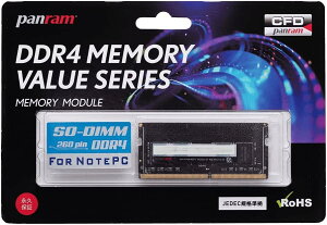 CFD�̔� Panram �m�[�gPC�p ������ DDR4-2666 PC4-21300 8GB×1�� 260pin SO-DIMM D4N2666PS-8G �V�[�E�G�t�E�f�[�̔�