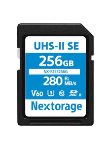 UHS-II V60 256GB SDXC SD�J�[�h NX-F2SE256G �ő�Ǐo�����x280MB/s �ő发���ݑ��x170MB/s 1�� Nextorage