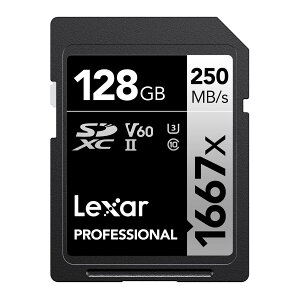 SDXC�J�[�h 64GB SILVER�V���[�Y 1667x UHS-II Class10 U3 V60 �ő�ǂݏo��250MB/s �ő发������120MB/s Lexar