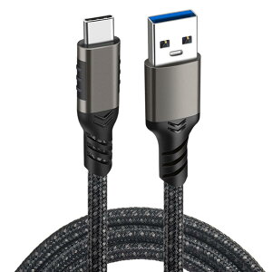 USB-A to USB-C �P�[�u�� 5m Popolier USB3.1 Gen2 �y10Gbps�f�[�^�]��/60W �}���[�d/Android Auto�Ή��z�^�C�vc ���ϋv�i�C���� �O�t��SSD�A HDD �A�X�}�z�A�^�u���b�g�A�m�[�g�p�\�R���Ή� (�f���o�͕s��/PD��