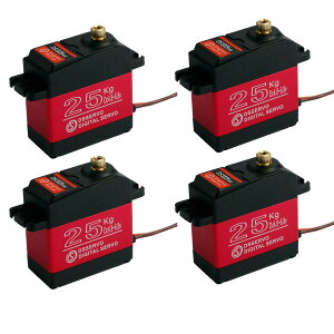 4PCS�Z�b�g DS3225 �h��25KG�f�W�_���T�[�{ �t�����^���f�W�^���X�e�A�����O�T�[�{ 25T�T�[�{�A�[���t�� RC�K�p (270°)