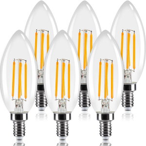 �V�����f���A�d�� 40W�`���� LED�d�� 4W E12���� �t�B�������g 6���� �X�C�^ �d���F 2700k 400lm C35 �N���A Tengyuan