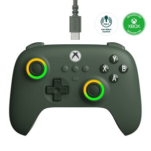 8BitDo Ultimate C Xbox�̗L���R���g���[���[�ARGB�Ɩ��Ηւƃz�[���G�t�F�N�g�W���C�X�e�B�b�N�AXbox�V���[�YX | S�AXbox One�AWindows 10/11�ƌ݊���������܂� - �����Ƀ��C�Z���X (Dark Green)