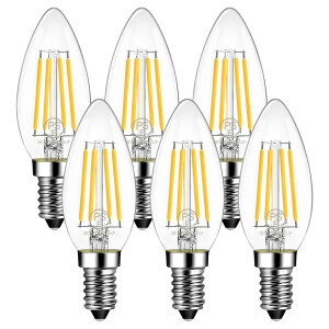 LED�d�� �V�����f���A�d�� E12���� 40W�`���� 470LM ���a12mm C35 �t�B�������g�d�� LED 4.5W 2700K �N���A 6�� LVWIT