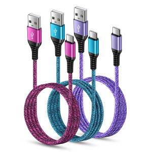 USB Type C �P�[�u�� 1.8m 3�{�Z�b�g 3A�}���[�d QC3.0�Ή� ���ϋv�i�C���� iPhone15 Xperia Galaxy�Ή� AbcPow
