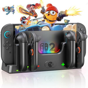 �y2025�V�o��zWenocally Switch 2 �W���C�R���p �[�d�X�^���h �ő�6��̃X�C�b�` �W���C�R���̓����[�d�ɑΉ� ���[ ��̌^ LED�w�������v�t�� 3DS�t���ی�t�B���� ��