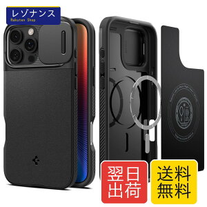 Spigen �y�n��18�N�̋Z�p�́ziPhone 16 Pro Max �P�[�X MagSafe�Ή� �J�����J�o�[ �����Y�ی� �}�O�l�b�g���� �}�b�g �ϏՌ� �ČRMIL�K�i �I�v�e�B�b�N�E�A�[�}�[�E�}�O�t�B�b�g ACS08015 (�u���b�N)