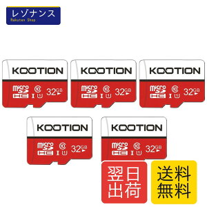 KOOTION microSD�J�[�h 32GB 5�Z�b�g SD�A�_�v�^�[�t Class10 UHS-I �������J�[�h SDHC �}�C�N��SD�J�[�h U1�����]�� �h���C�u���R�[�_�[ �X�}�[�g�t�H�� �f�W�J�� �^�[�u���b�h PC�Ή�